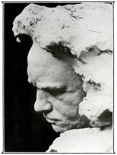 ルートヴィヒ・ヴァン・ベートーヴェン（1770-1827）の横顔、ブロンズ製胸像の細部 作： Naum Aronson