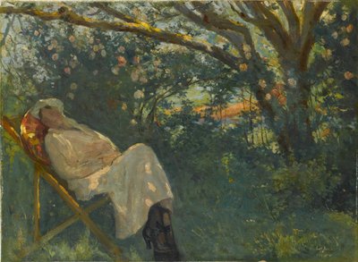Chaiseラウンジのピンクの女性、ChaiseLongueのピンクの女性 作： Nazmi Ziya Güran