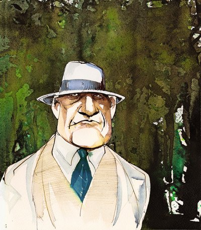 ジャン・シベリウス、老人として似顔絵 作： Neale Osborne