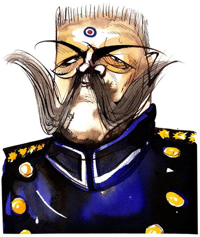 ポールフォンヒンデンブルク-ポーランド生まれのドイツの将軍で大統領（1847-1934年）;色の似顔絵 作： Neale Osborne