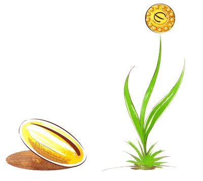種子とシュート - 金融寓話のイラスト 作： Neale Osborne