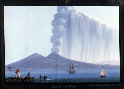 ナポリ：ベスビオ火山噴火、1822年10月26日（ガッシュ） 作： Neapolitan School