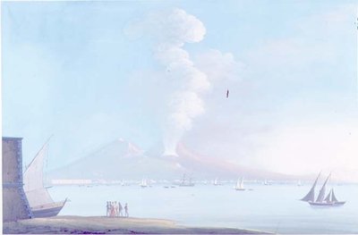 ヴェスヴィオ火山の噴火（ガッシュ 作： Neapolitan School