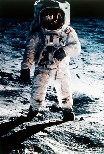 月面のバズ・オルドリン、アポロ II ミッション、1969 年 7 月。 作： Neil Armstrong