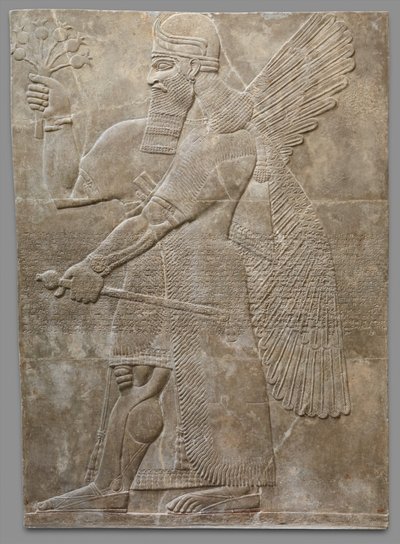 救済パネル、ネオアッシリア語、紀元前883-859年頃（石膏アラバスター） 作： Neo Assyrian