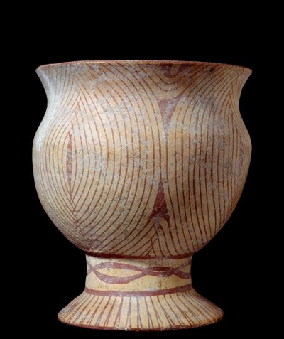 新石器時代の陶製花瓶。タイから。紀元前4630年。日 0.23x0.2 m パリ、ギメ美術館、国立アジア芸術博物館 作： Neolithic Neolithic
