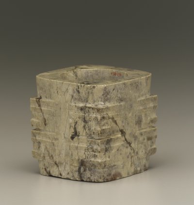 短管（cong）太湖地域、Liangzhu文化、紀元前3300-2250年（翡翠） 作： Neolithic Period Chinese School