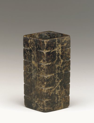 トールチューブ（cong）タイ湖地域、良珠文化、紀元前3300〜2250年（翡翠） 作： Neolithic Period Chinese School