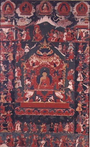 托鉢をするブッダ（「プラバ」（掛け軸）より 作： Nepalese School