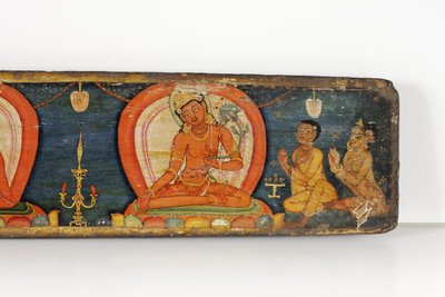 五つの保護の原稿、表紙、1138（木に不透明なトイレとインク） 作： Nepalese School