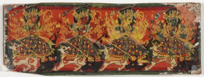 Deviを8人の母親（木にトイレ）として描いた2枚の原稿カバーの1つ 作： Nepalese School