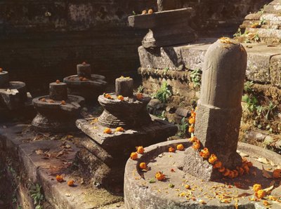 パシュパティナ寺院でシヴァリンガム 作： Nepalese School