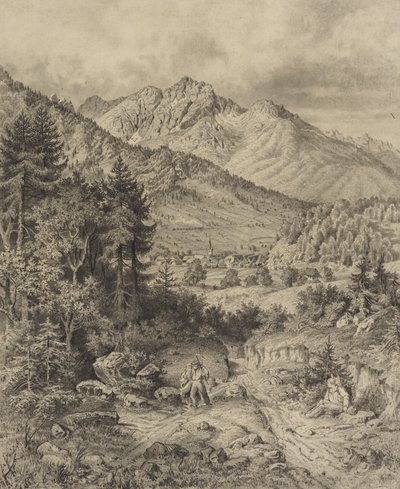 Alpenlandschaft mit Staffage 作： Leopold Blonder