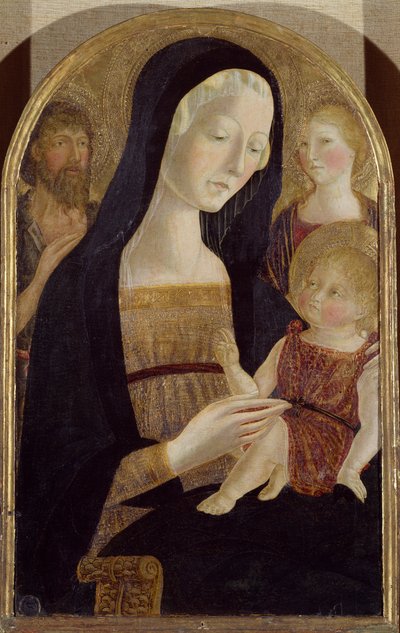 バルトロメオ・デ・ランディのネロッチョ画（1447-1500）による聖母子と洗礼者ヨハネとマグダラのマリア 作： Neroccio di (1447 1500) Landi