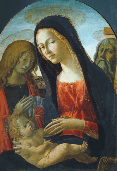 ネロッチョ・デ・ランディ（1447-1500）による子供を持つマドンナ 作： Neroccio di (1447 1500) Landi
