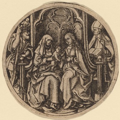 聖母子と聖クリストファーとエラスムス 作： Netherlandish 15th Century