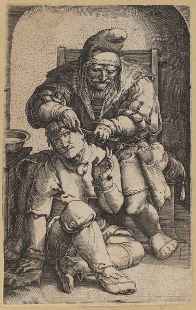 外科医 [逆コピー] 作： Netherlandish 16th Century, after Lucas van Leyden