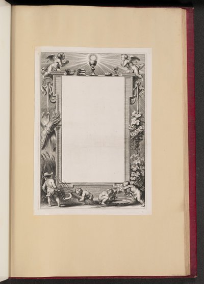 神への供物を収穫する Putti の枠線図 作： Netherlandish 17th Century