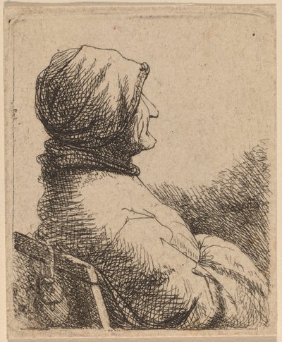横顔を右に向けた老婆の胸像 作： Netherlandish 17th Century