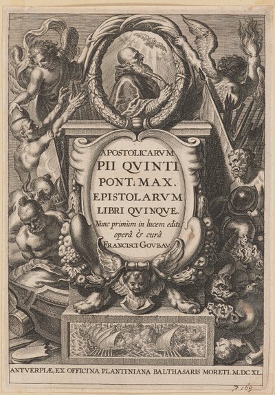 Apostolicarvm PII Qvinti Pont のタイトル ページ。 マックス... 作： Netherlandish 17th Century after Sir Peter Paul Rubens
