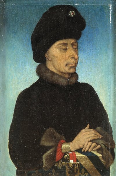 15世紀半ばのブルゴーニュ公ジョンフィアレスジョンの肖像。 作： Netherlandish Master