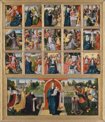 十五密儀とロザリオの聖母。 作： Netherlandish Painter