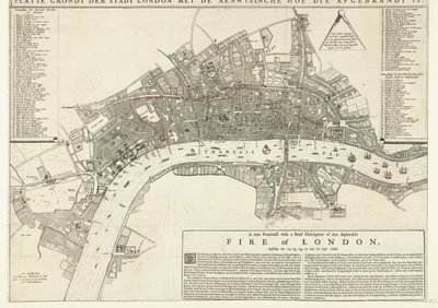 その嘆かわしいロンドン大火の簡単な説明を備えた真のPourtraict、12に落ちた 作： Netherlandish School
