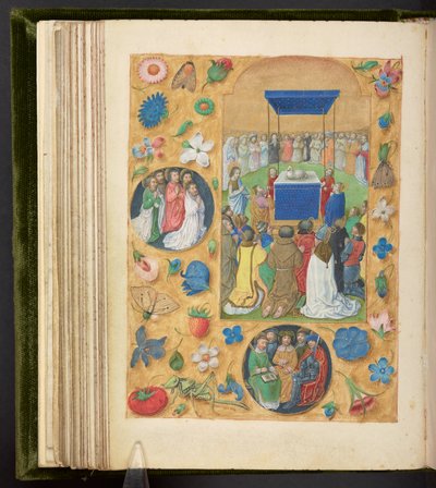 追加。 17280、f.77v、フィリップ ザ フェアの時間からの神秘的な子羊の礼拝、1495 年頃（ベラム） 作： Netherlandish School