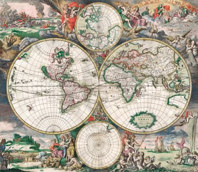 アンティークなオランダの世界地図 作： Netherlandish School