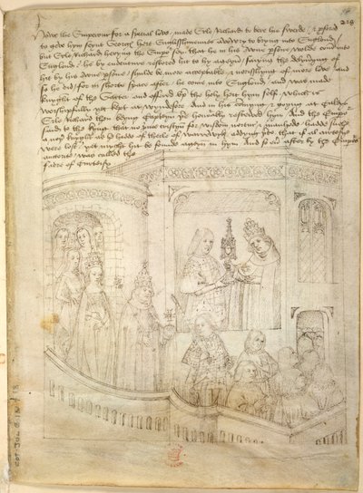 コットン ジュリアス E. IV、アート。 6、「ビーチャムのページェント」、1483年頃（ベラムにインク） 作： Netherlandish School
