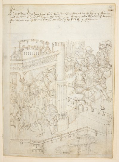 コットン ジュリアス E. IV、アート。 6、「ビーチャムのページェント」、1483年頃（ベラムにインク） 作： Netherlandish School
