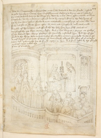 コットン ジュリアス E. IV、アート。 6、「ビーチャムのページェント」、1483年頃（ベラムにインク） 作： Netherlandish School