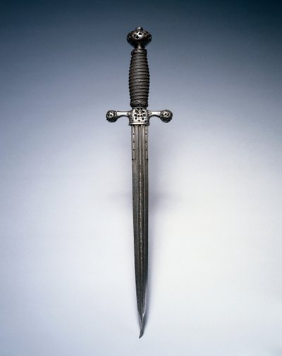 短剣、c.1620-50（ワイヤーグリップ付き鋼） 作： Netherlandish School