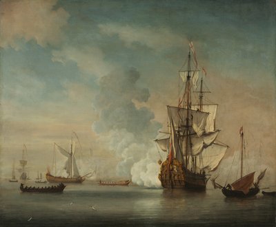 敬礼する英軍艦 作： Netherlandish School
