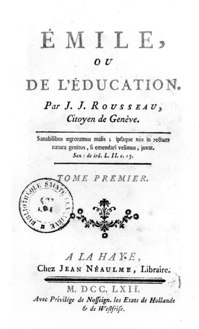 ジャン=ジャック・ルソー作「エミールの口絵」、1762 作： Netherlandish School