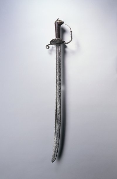 狩猟用の剣、1700年頃（鋼、木、金管楽器） 作： Netherlandish School