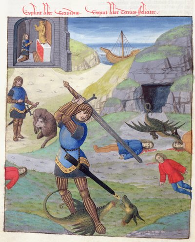 Ms 324 f.35 v。Cadmus、OvidによるMetamorphoses 10、1497 作： Netherlandish School