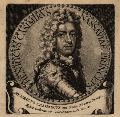 ナッサウ＝ディーツ家のヘンリー・カシミール2世（1657-1696）の肖像。 作： Netherlandish School