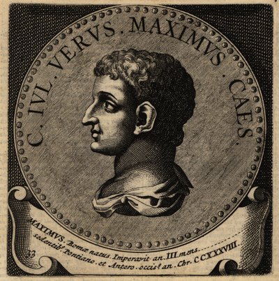 ローマ皇帝Gaius Iulius Verus Maximusの肖像。 作： Netherlandish School