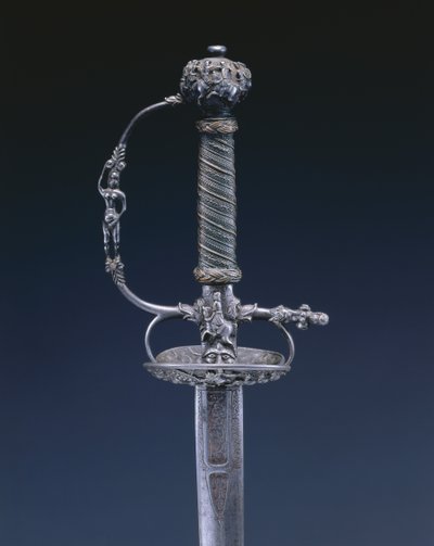 小刀 1650～60年頃（鉄・木・銅線 作： Netherlandish School