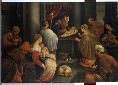 神殿でのキリストの贈り物（オークのテンペラ） 作： Netherlandish School