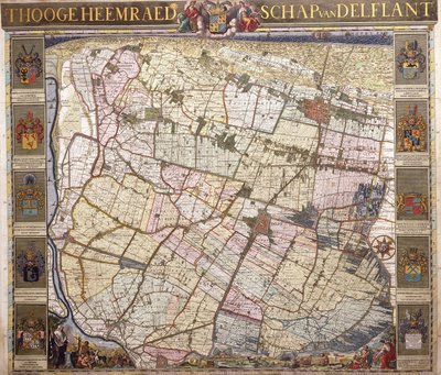 デルフトランドのウォールマップ、1712 作： Netherlandish School