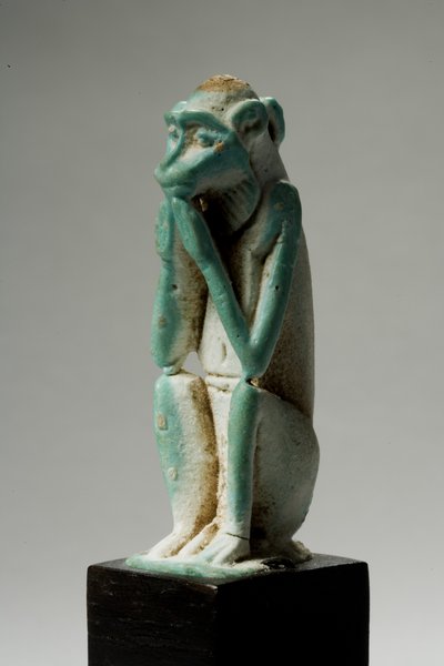 サルのお守り、18〜19世紀、紀元前1540〜1186年（ファイアンス）（270368も参照） 作： New Kingdom Egyptian