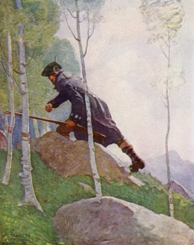 ロバート・ルイス・スティーブンソン著「Kidnapped」のイラスト（カラーリトグラフ 作： Newell Convers (after) Wyeth