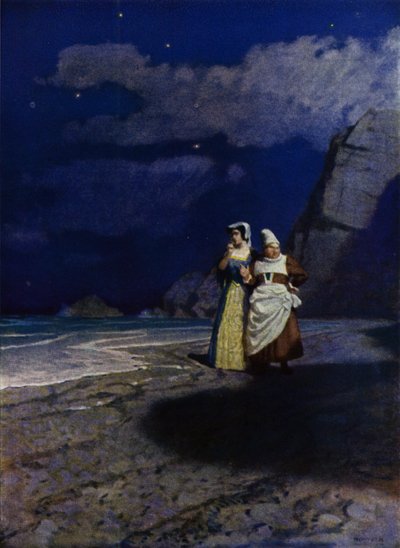 チャールズ・キングスレー著「Westward Ho!」のイラスト（カラーリトグラフ 作： Newell Convers (after) Wyeth