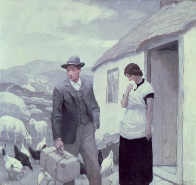彼の父の息子（キャンバスに油彩） 作： Newell Convers Wyeth
