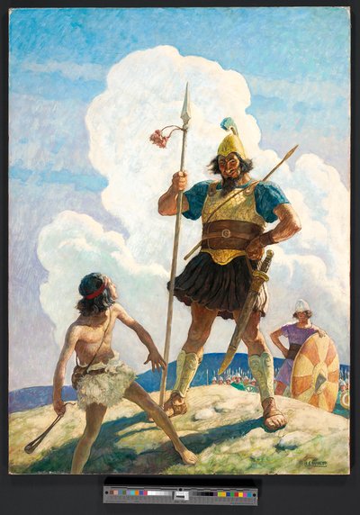 ダビデとゴリアテ、c。 1939年（絵画） 作： Newell Convers Wyeth