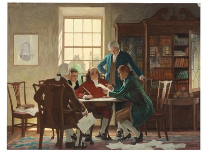 1776年に独立宣言を起草 作： Newell Convers Wyeth