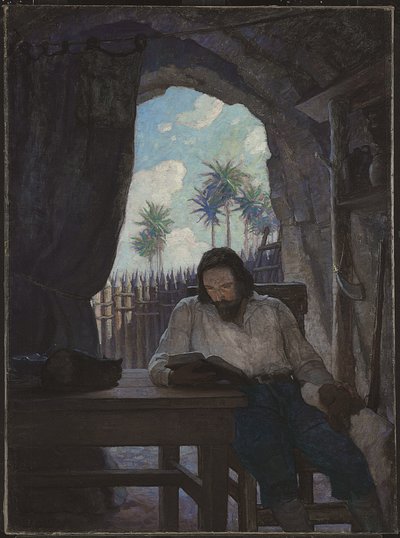 朝、私は聖書を手に取り、新約聖書から始めた...。 作： Newell Convers Wyeth