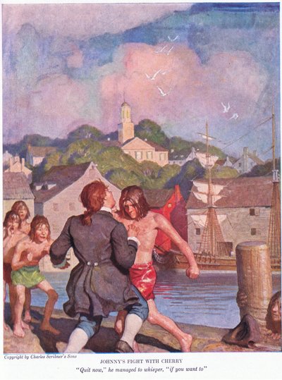 ジョニーズはチェリーと戦う！やめなさい、彼はなんとかささやきました。 、1928 作： Newell Convers Wyeth